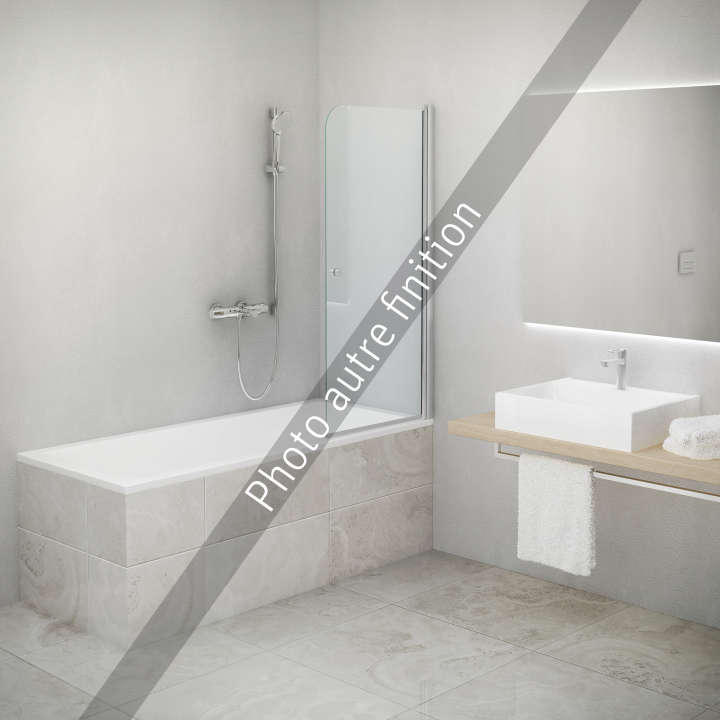 Photo Paroi de douche baignoire EQUI EIBAI L80 1.4M blanc v.clair clean