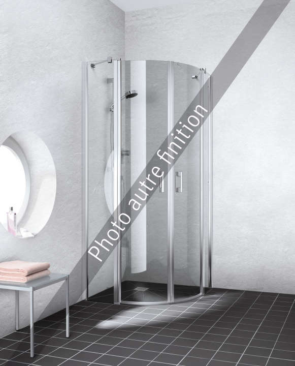 Photo Paroi de douche arrondie pivotante LIGA LIP55 L90 2M argent mat v.clair clean