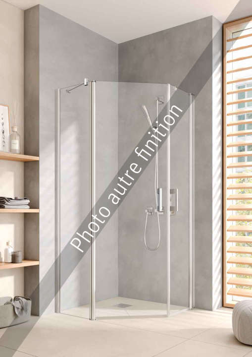 Photo Paroi de douche pentagonale pivotante PEGA PE50L L100 2M argent poli v.diamant