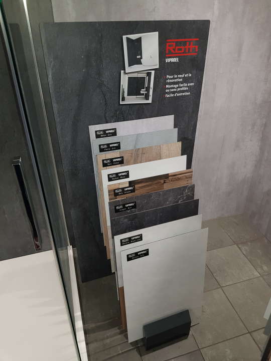 Photo Présentoir pliable VIPANEL 9 échantillons avec panneau de fond