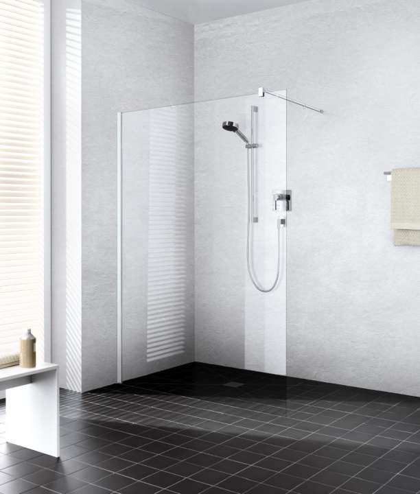 Photo Paroi de douche walk-in WALK-IN-SHOWER XB XBWIW L120 2M argent poli v.clair clean