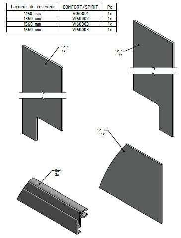 Photo Tabliers et fileurs cabine VINATA en niche 1360 mm