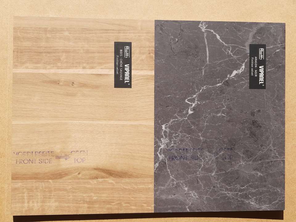 Photo Echantillon présentoir pliableAragon noir et Chene sauvage