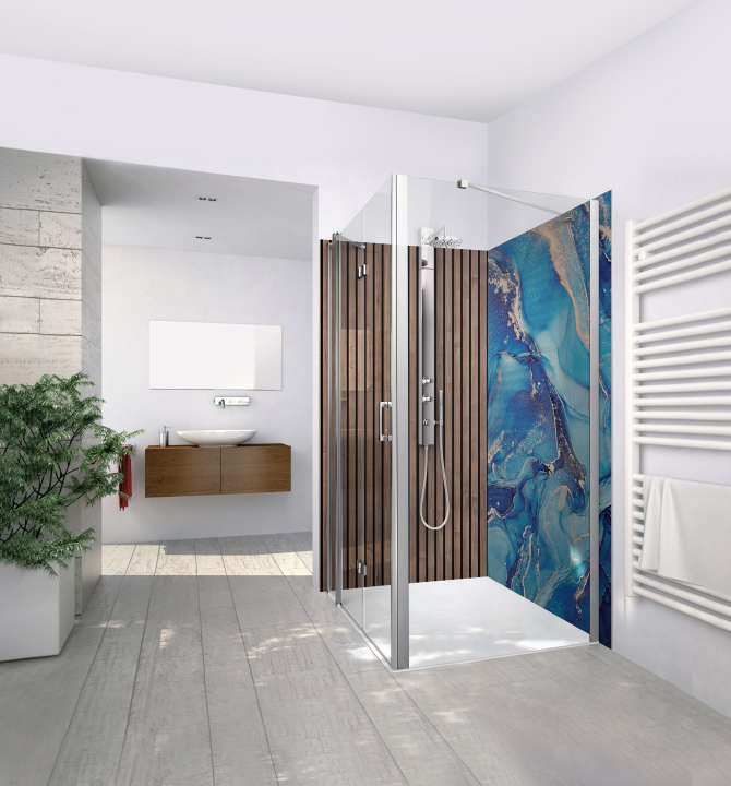 Photo Panneau mural NU VIPANEL OLYMPIA QUARTZ BLEU BRI. 1000x2550MM 3MM