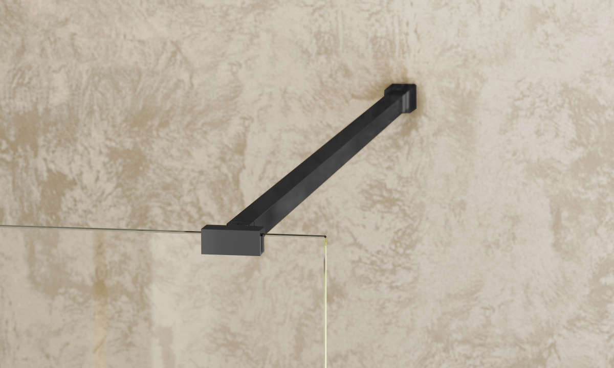Photo Paroi de douche walk-in MELINA MITWF L80 2M noir v.clair clean