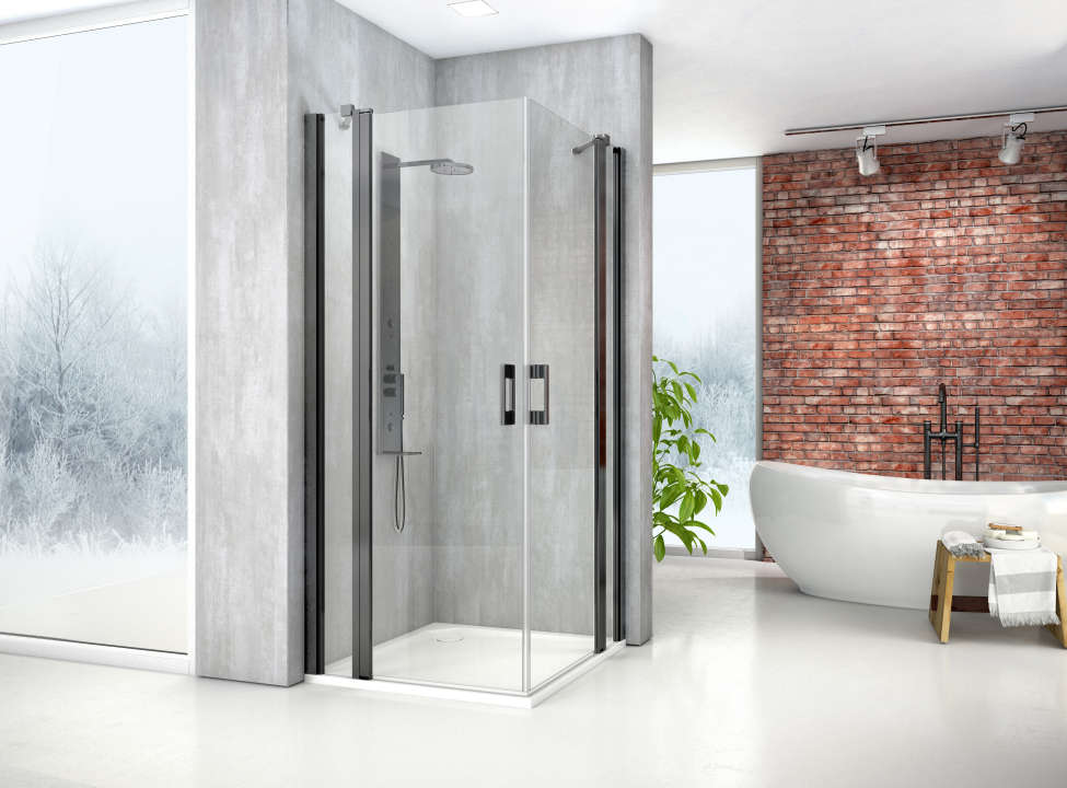 Photo Paroi de douche pivotante MELINA MIEPF L75 2M argent poli v.clair clean