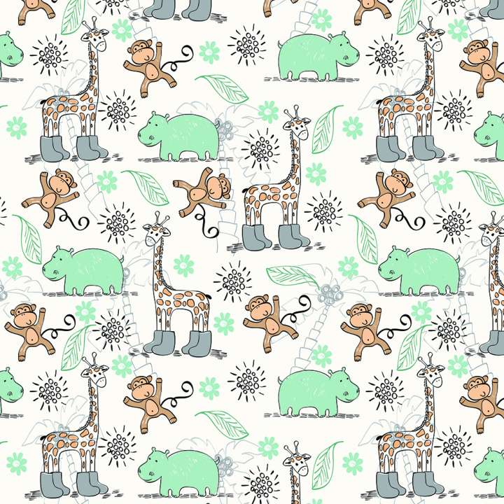 Photo Panneau mural VIPANEL KIDS HAPPY JUNGLE MAT 1000x2550MM 3MM