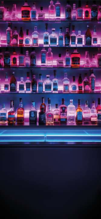 Photo Panneau mural douche NU VIPANEL PAYSAGE URBAIN NEON BAR BRI. 1000x2550x3MM
