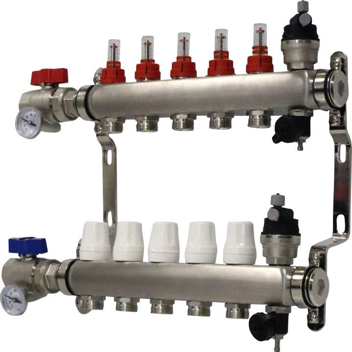 Photo Collecteur Inox pré-monté N2I avec débitmètres 8 circuits