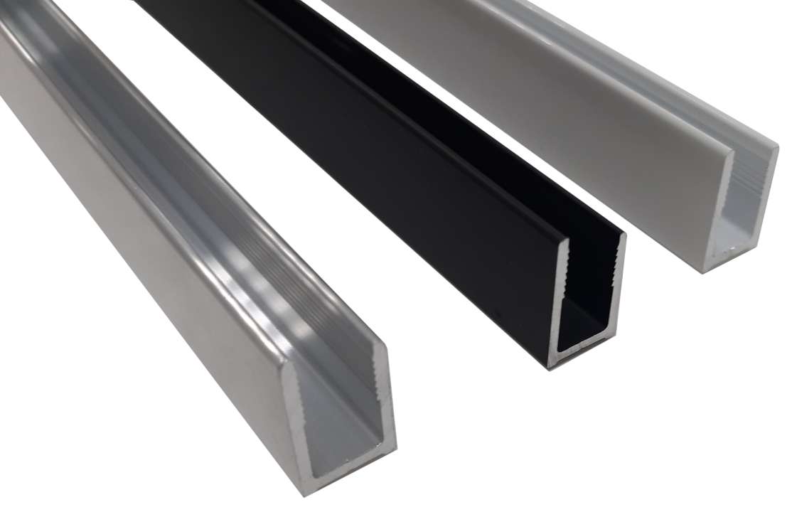 Photo Profilé NU mural aluminium mat 2276MM pour panneaux NICHEPANEL