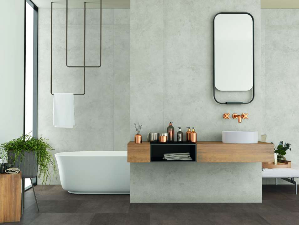 Photo Revêtement sol-mur salle de bain NATURA FW NU  GREYGE NTDFW 2550x1202x3MM