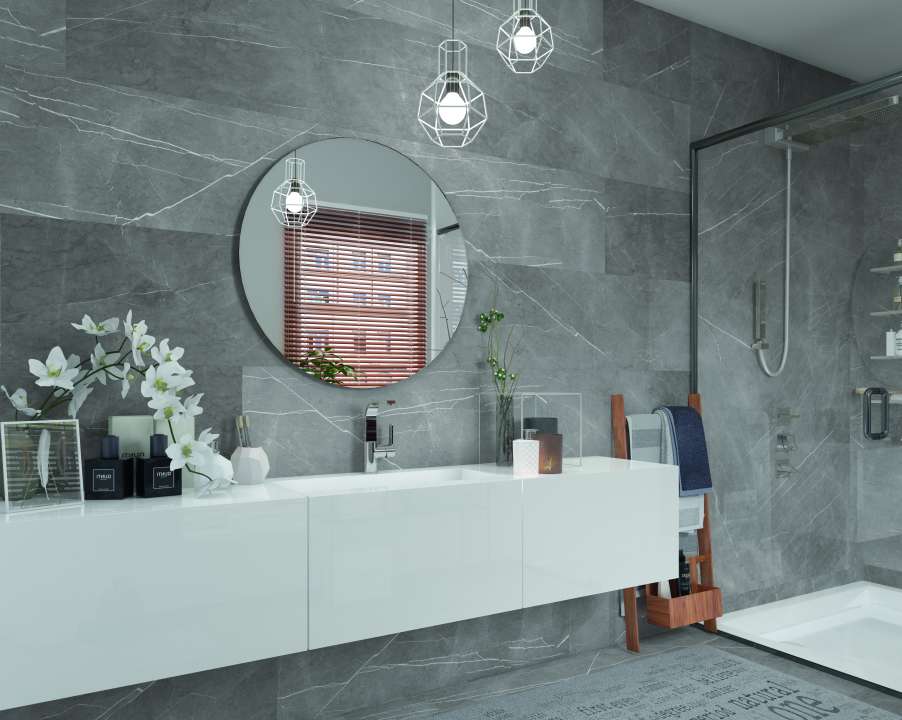 Photo Revêtement sol-mur salle de bain NATURA FW GRIS VEINE NTDFW 2550x1202x3MM