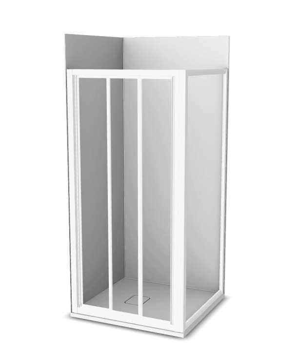 Photo Cabine de douche Vinova AW29LWW2D : receveur, paroi de douche, Prépanel + acc