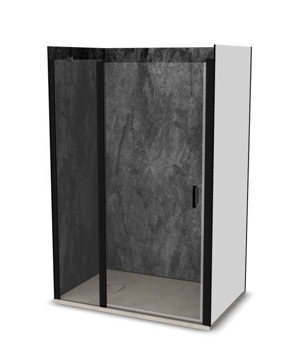 Photo Cabine de douche Vinova CG19LBB1B : receveur, paroi de douche, Prépanel + acc