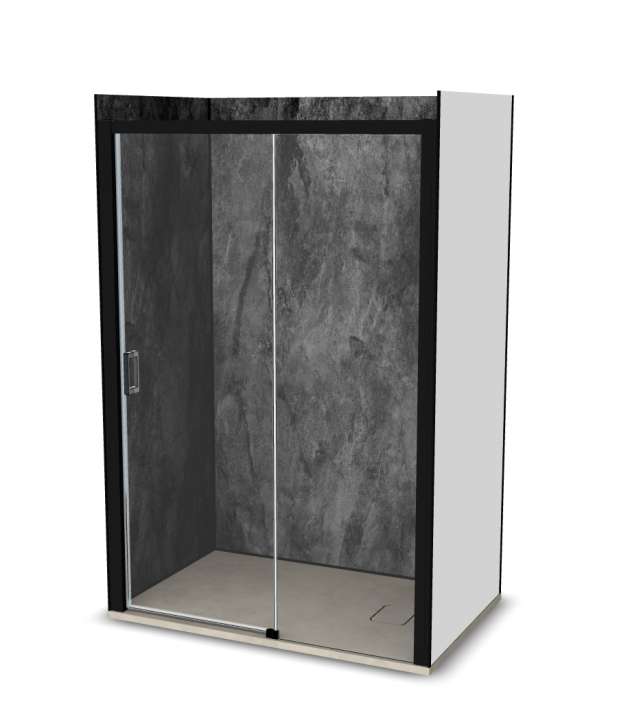 Photo Cabine de douche Vinova DG15LBB1B : receveur, paroi de douche, Prépanel + acc