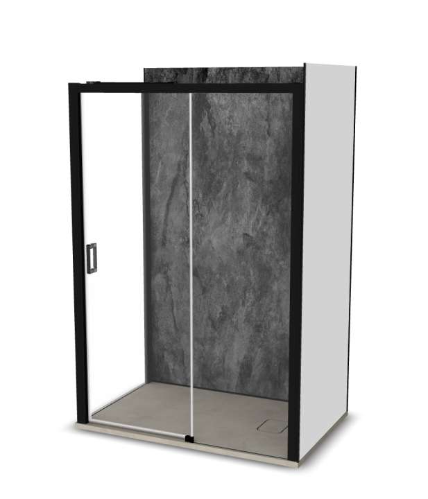 Photo Cabine de douche Vinova EG15LBB2B : receveur, paroi de douche, Prépanel + acc