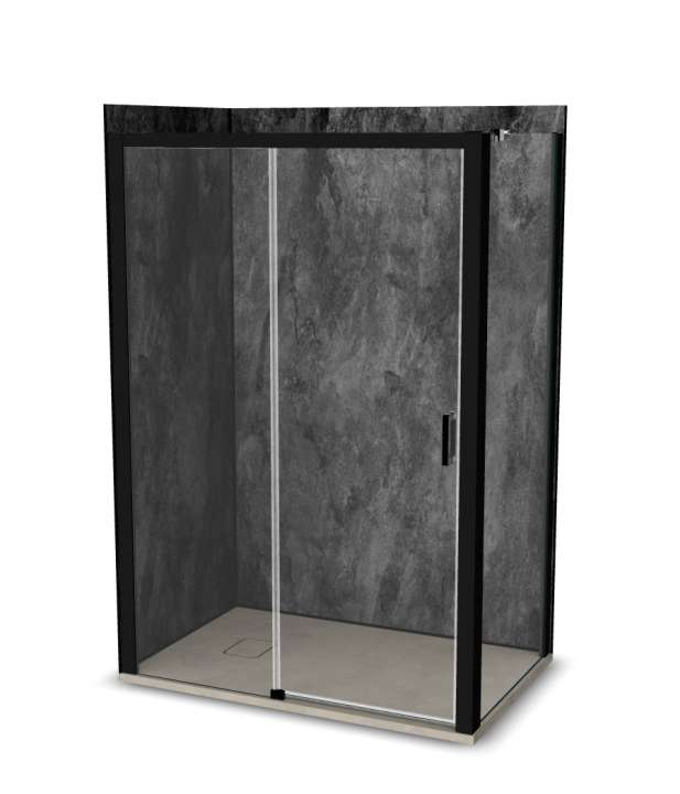 Photo Cabine de douche Vinova IG14LBB2B : receveur, paroi de douche, Prépanel + acc