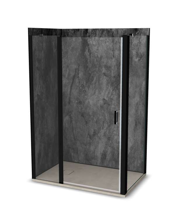 Photo Cabine de douche Vinova IG19LBB2B : receveur, paroi de douche, Prépanel + acc