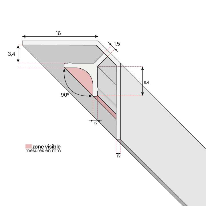 Photo VIPANEL profilé de synthèse angle noir hauteur 2550 mm