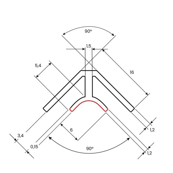 Photo VIPANEL profilé de synthèse angle noir hauteur 2550 mm