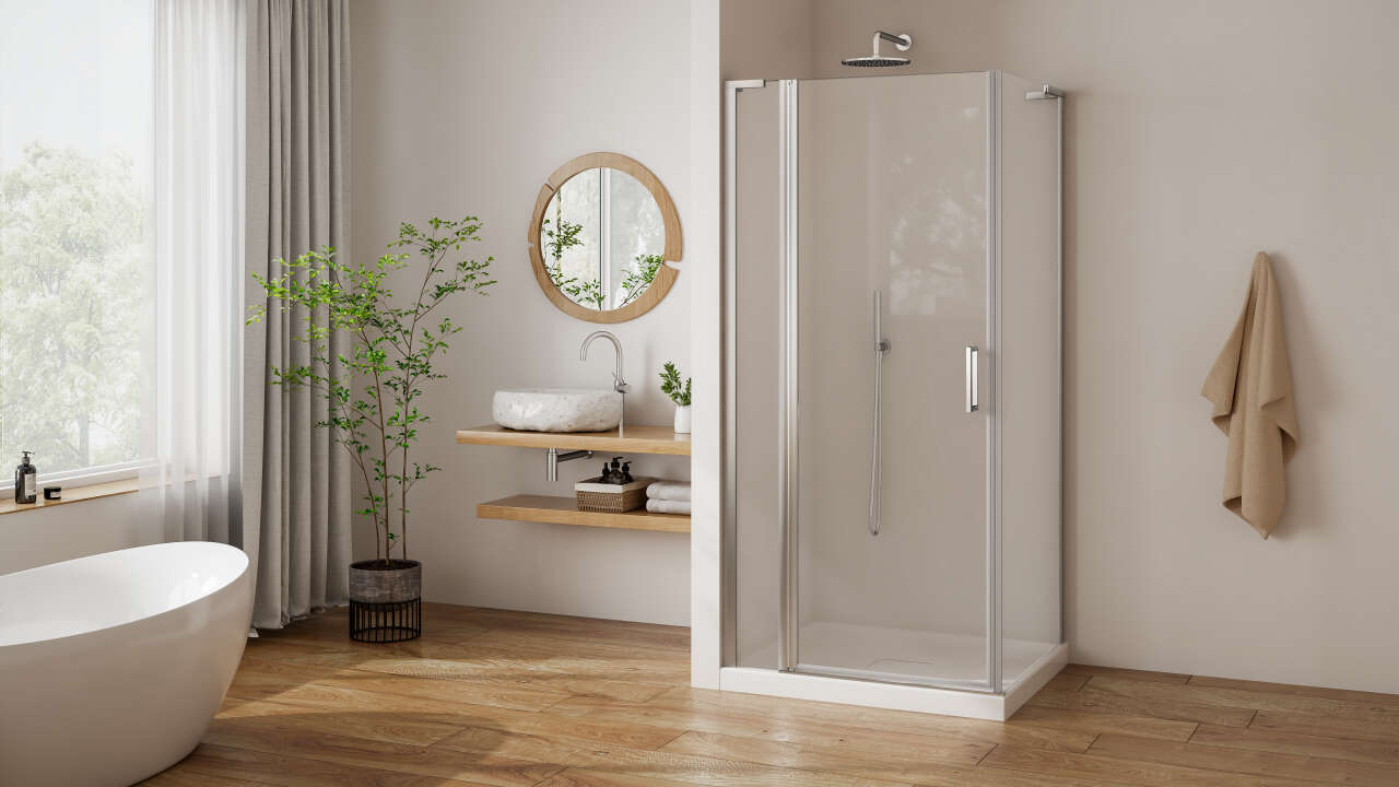 Photo Paroi de douche fixe PASTEL PLFXP L80 2M argent poli v.clair clean