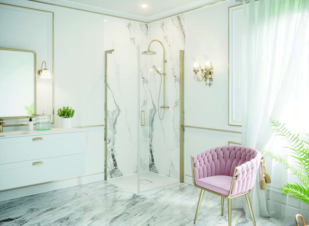 Photo Panneau mural douche NU VIPANEL CARISSIMA IVORY CASCADE BRI. 1500x2550x3MM