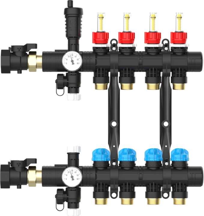 Photo Collecteur pré-monté NIS+ 8 circuits avec débitmètres et purgeur automatique