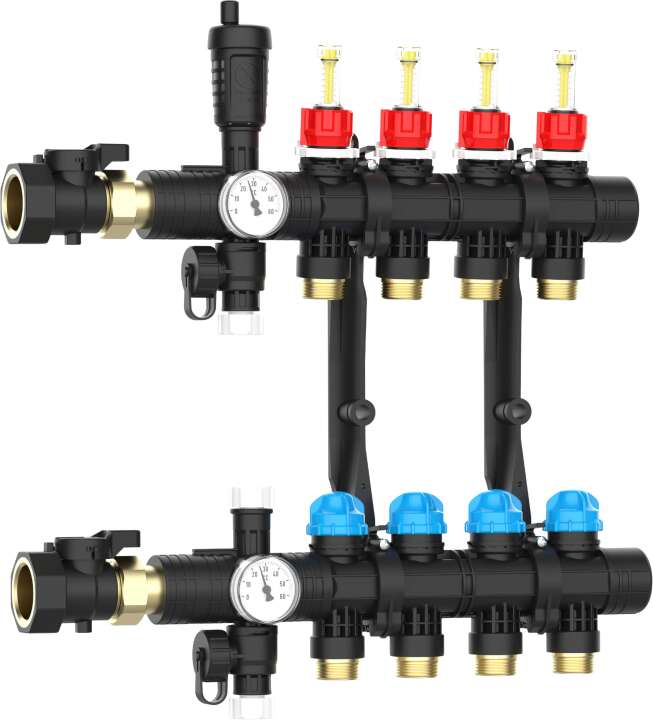 Photo Collecteur pré-monté NIS+ 8 circuits avec débitmètres et purgeur automatique