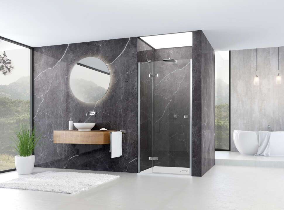 Photo Paroi de douche pivotante ALINA PROFILE APPFR