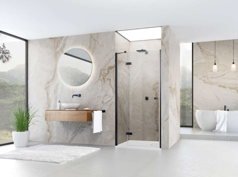 Photo Paroi de douche pivotante ALINA PROFILE APPFR