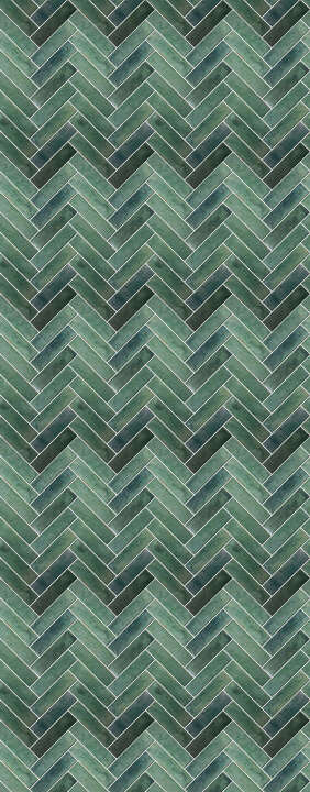 Photo Panneau mural douche NU VIPANEL CARISSIMA ZELLIGE VERT BRI. 1000x2550x3MM