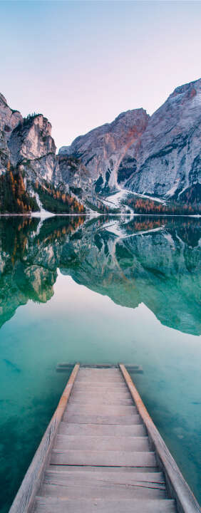 Photo Panneau mural douche NU VIPANEL INSPIRATION NATURE PONTON LAC BRI. 1000x2550x3MM