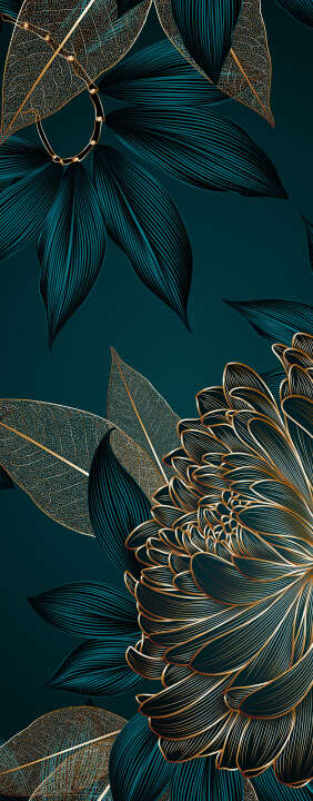 Photo Panneau mural douche VIPANEL OLYMPIA FLEUR DOREE VEL. 1000x2550x3MM