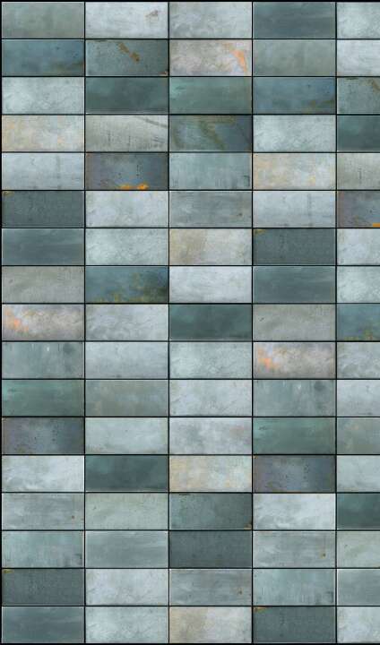 Photo Panneau mural douche NU VIPANEL CARRELAGE TUILE METAL BRI. 1500x2550x3MM