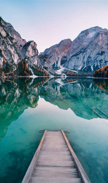 Photo Panneau mural douche VIPANEL INSPIRATION NATURE PONTON LAC BRI. 1500x2550x3MM