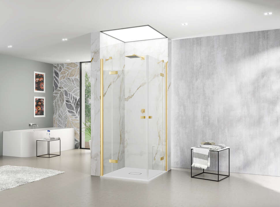Photo Paroi de douche pivotante angle  ALINA PROFILE APAFL