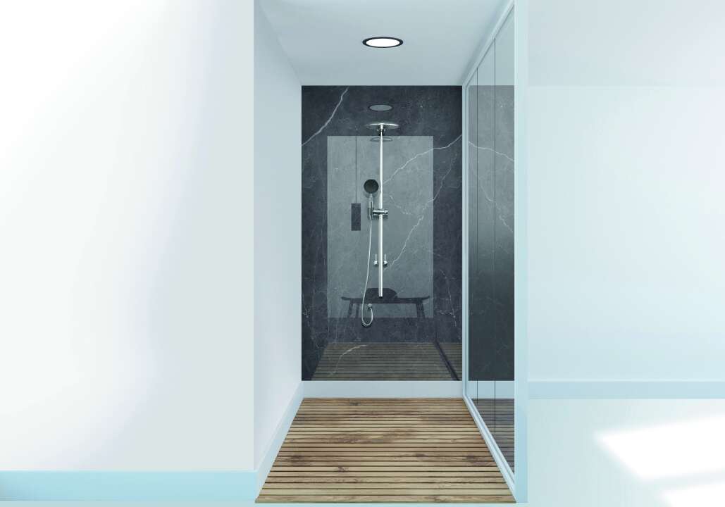 Photo Panneau mural douche VIPANEL ARAGON NOIR BRI. 1000x2550x3MM