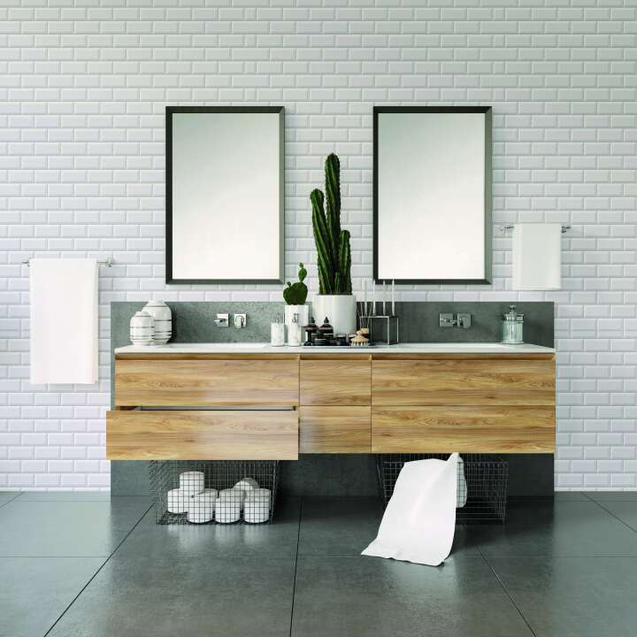 Photo Panneau mural douche NU VIPANEL CARRELAGE SUBWAY BRI. 1500x2550x3MM