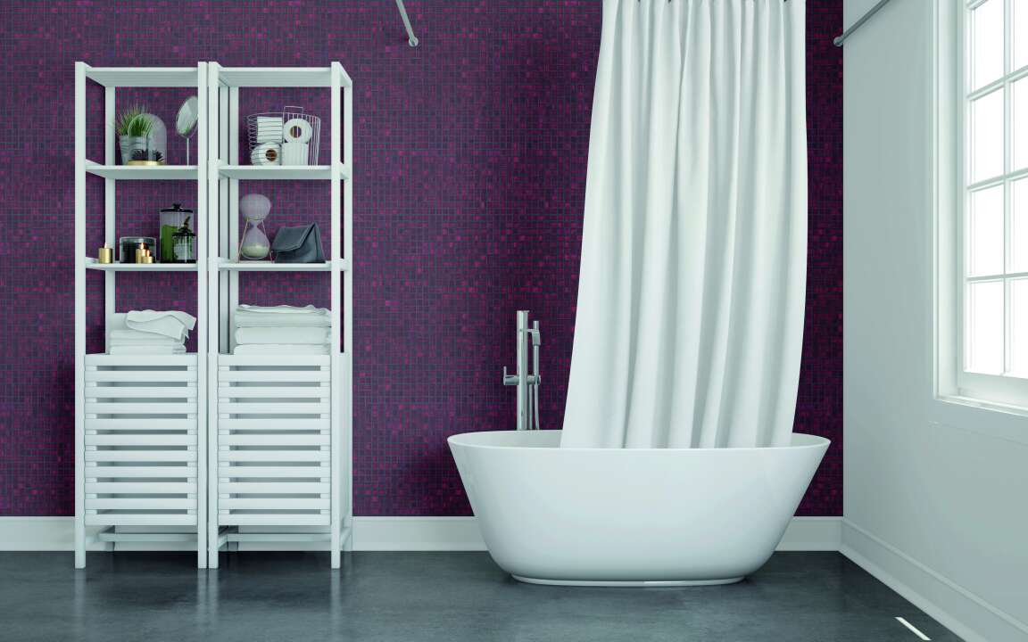 Photo Panneau mural douche VIPANEL CARRELAGE MOSAIQUE RUBIS BRI. 1500x2550x3MM
