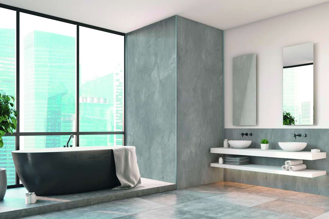 Photo Panneau mural douche NU VIPANEL BETON GRIS MAT 1500x2550x3MM