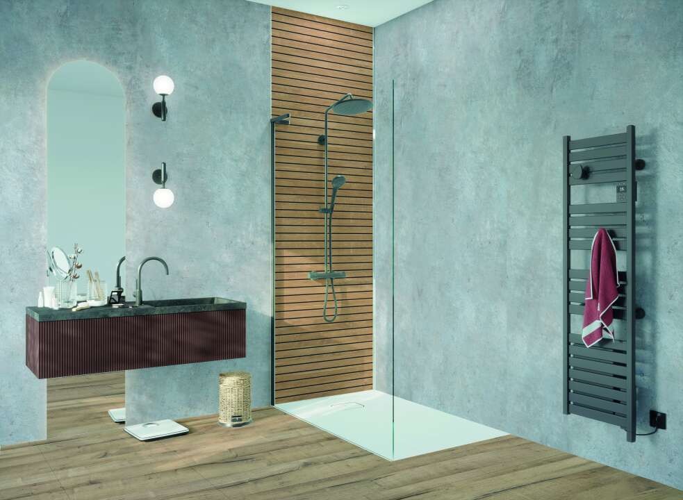 Photo Panneau mural douche VIPANEL BETON BÉTON PATINÉ MAT 1500x2550x3MM