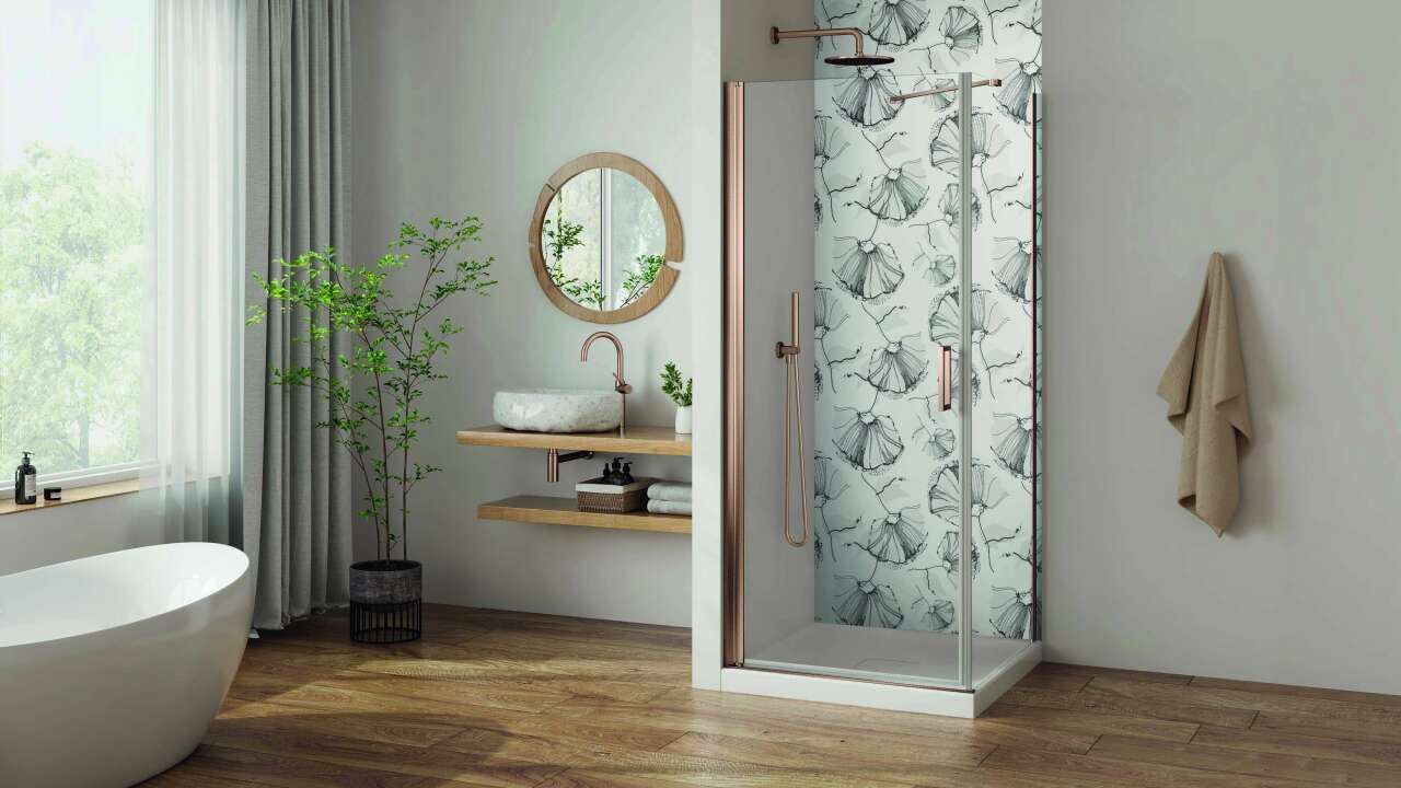 Photo Panneau mural douche NU VIPANEL COULEUR UNIE GRIS MAT 1000x2100x3MM