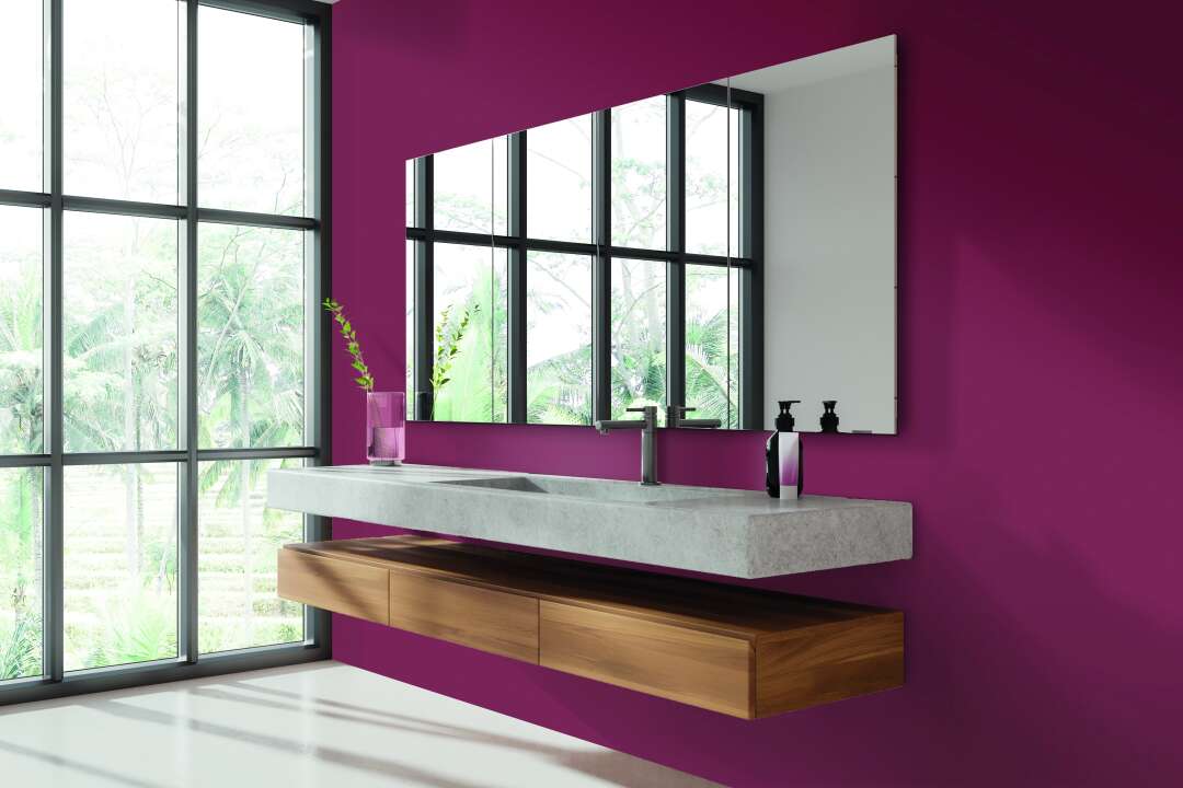 Photo Panneau mural douche VIPANEL COULEUR UNIE LIE DE VIN VEL. 1000x2550x3MM
