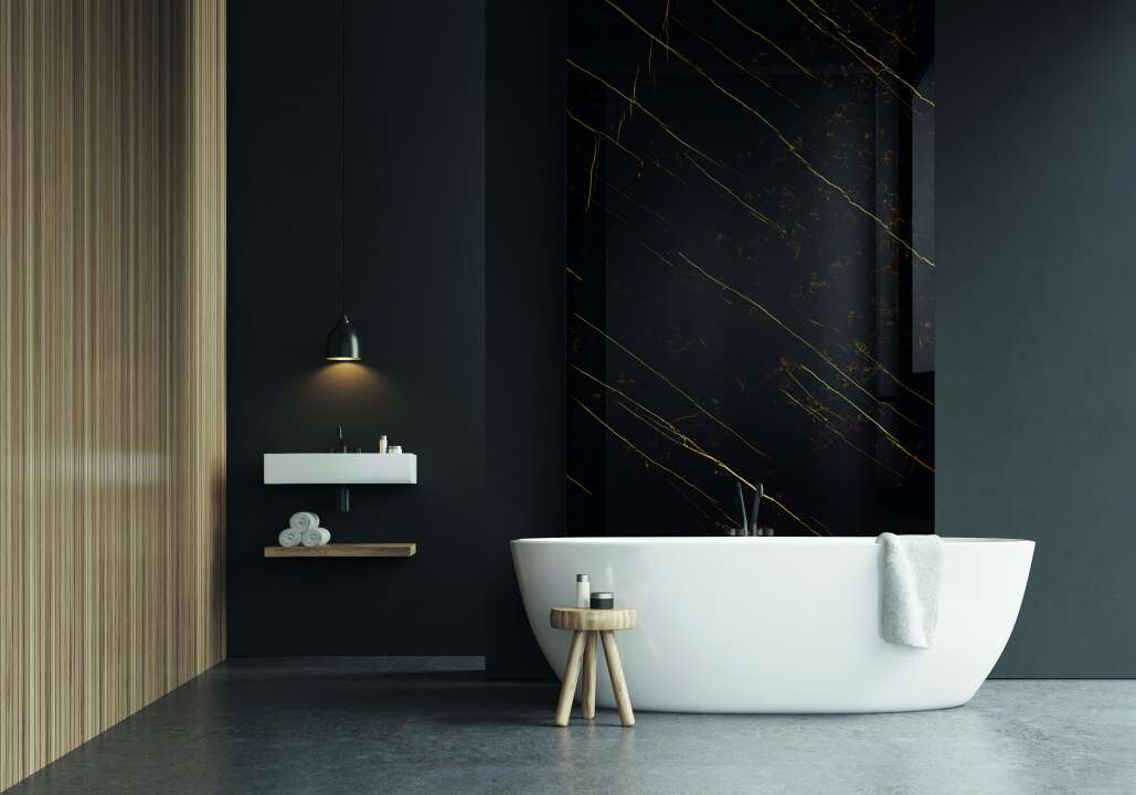 Photo Panneau mural douche NU VIPANEL CARISSIMA ECLAT DORE BRI. 1500x2550x3MM