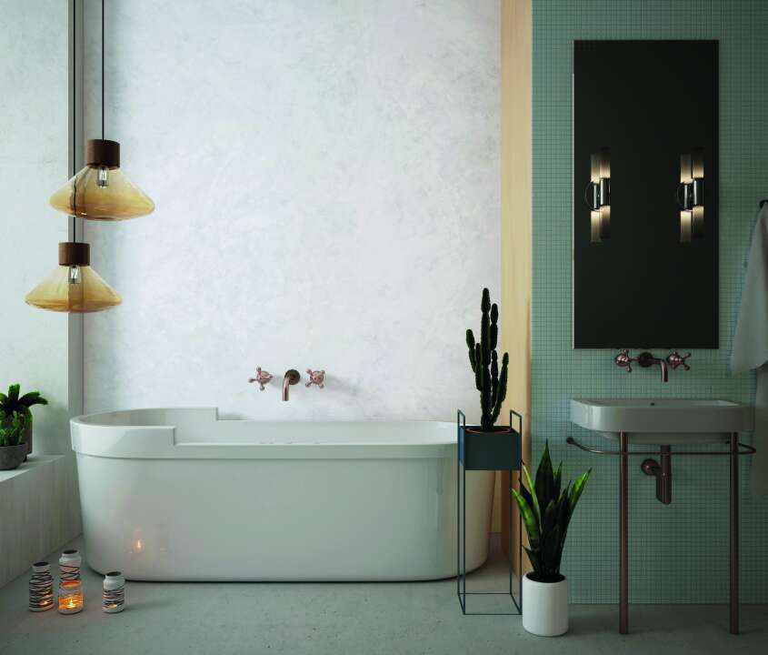 Photo Panneau mural douche NU PREPANEL VIPANEL MARBRE BLANC MAT 1200x 2100x3MM