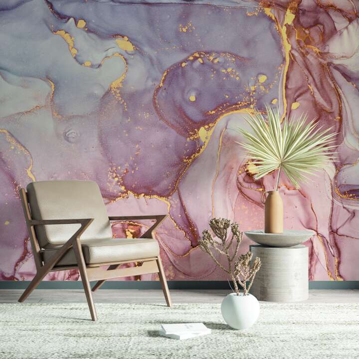 Photo Panneau mural douche VIPANEL PIERRE MARBRURE ROSÉE BRI. 1000x2550x3MM