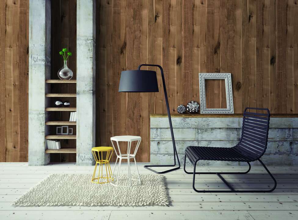 Photo Panneau mural douche NU VIPANEL BOIS CHENE SAUVAGE MAT 1000x2550x3MM