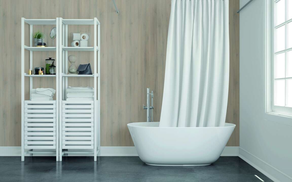 Photo Panneau mural douche VIPANEL BOIS CHÊNE NATUREL MAT 1500x2550x3MM