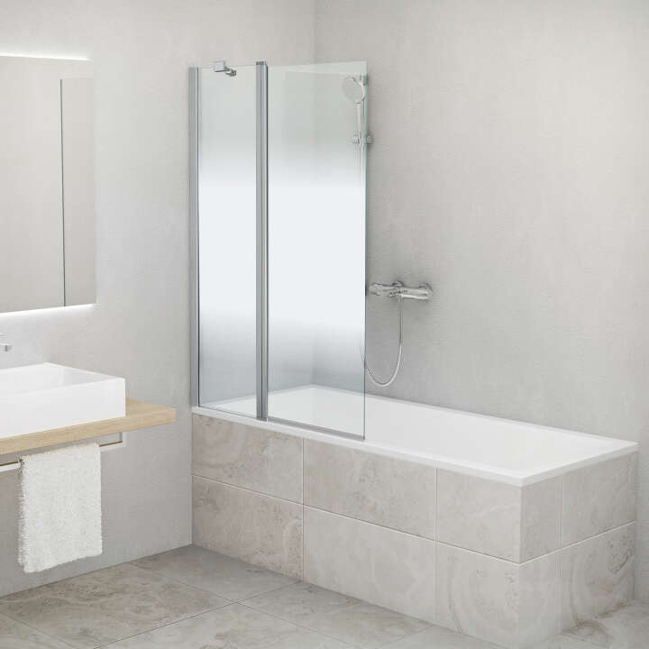 Photo Paroi de douche de baignoire pivotante CARIBA CIBAF L110 H1.5M argent v.serig ETC