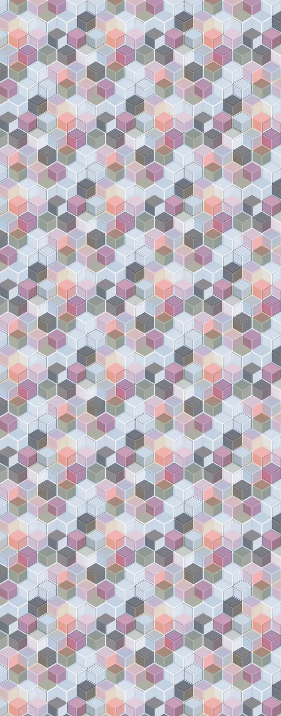 Panneau mural douche VIPANEL MOTIF CUBE PASTEL VEL. 1000x2550x3MM